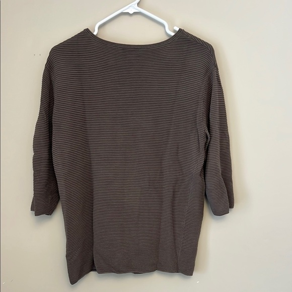 Aritzia Wilfred Brown Striped Long Sleeve Sweater size S - Picture 3 of 9